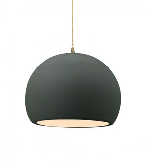 Medium Globe 1-Light Pendant (254|CER-6533-PWGN-ABRS-BEIG-TWST)
