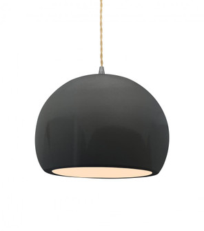 Medium Globe 1-Light Pendant (254|CER-6533-GRY-NCKL-BEIG-TWST-LED1-700)