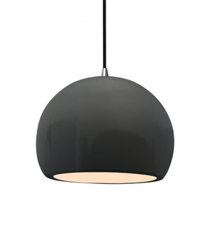 Medium Globe 1-Light Pendant (254|CER-6533-GRY-NCKL-BKCD)