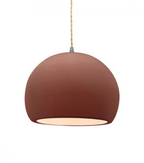 Medium Globe 1-Light Pendant (254|CER-6533-CLAY-NCKL-BEIG-TWST-LED1-700)