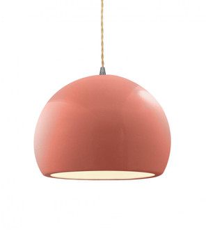 Medium Globe 1-Light Pendant (254|CER-6533-BSH-NCKL-BEIG-TWST-LED1-700)