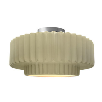 Large Tier Pleated Semi-Flush (254|CER-6375-VAN-NCKL-LED1-700)