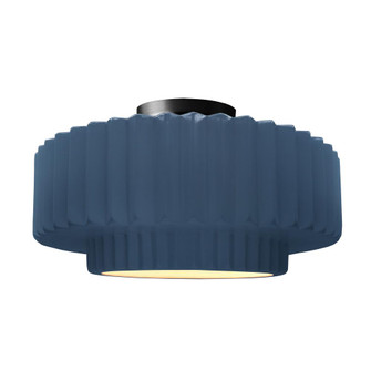 Large Tier Pleated Semi-Flush (254|CER-6375-MID-MBLK-LED1-700)