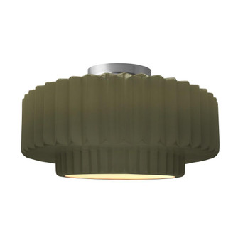 Large Tier Pleated Semi-Flush (254|CER-6375-MGRN-NCKL-LED1-700)