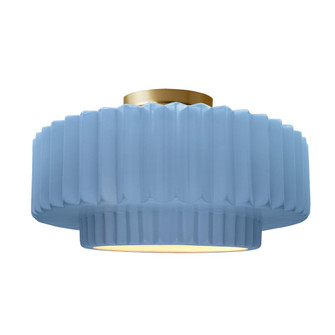 Large Tier Pleated Semi-Flush (254|CER-6375-SKBL-BRSS)