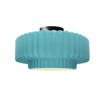 Large Tier Pleated Semi-Flush (254|CER-6375-RFPL-MBLK)