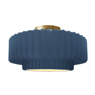 Large Tier Pleated Semi-Flush (254|CER-6375-MDMT-BRSS)