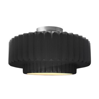 Large Tier Pleated Semi-Flush (254|CER-6375-BLK-NCKL-LED1-700)