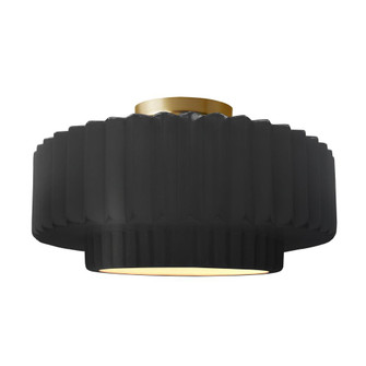 Large Tier Pleated Semi-Flush (254|CER-6375-CRB-BRSS)