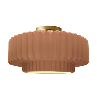 Large Tier Pleated Semi-Flush (254|CER-6375-ADOB-BRSS-LED1-700)