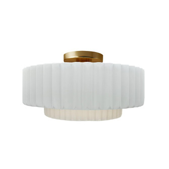 Medium Tier Pleated Semi-Flush (254|CER-6373-WHT-BRSS-LED1-700)