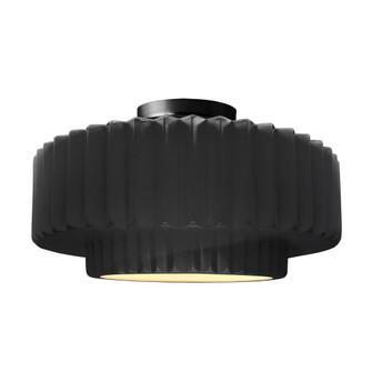 Large Tier Pleated Semi-Flush (254|CER-6375-BKMT-MBLK)