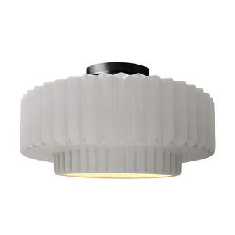 Large Tier Pleated Semi-Flush (254|CER-6375-BIS-MBLK)