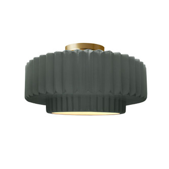 Medium Tier Pleated Semi-Flush (254|CER-6373-PWGN-BRSS-LED1-700)