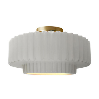 Large Tier Pleated Semi-Flush (254|CER-6375-BIS-BRSS)