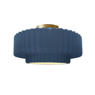 Medium Tier Pleated Semi-Flush (254|CER-6373-MDMT-BRSS-LED1-700)
