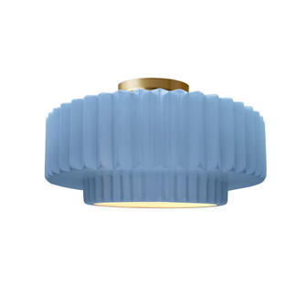 Medium Tier Pleated Semi-Flush (254|CER-6373-SKBL-BRSS)