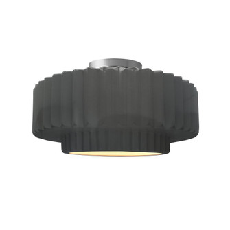 Medium Tier Pleated Semi-Flush (254|CER-6373-GRY-NCKL-LED1-700)
