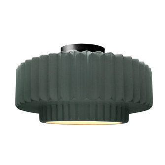 Medium Tier Pleated Semi-Flush (254|CER-6373-PWGN-MBLK)