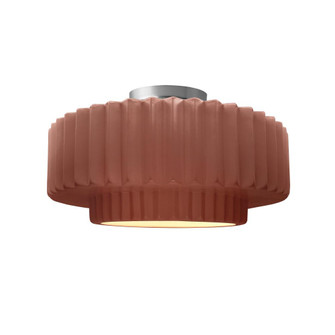 Medium Tier Pleated Semi-Flush (254|CER-6373-CLAY-NCKL-LED1-700)