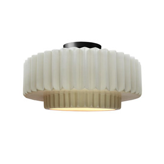 Medium Tier Pleated Semi-Flush (254|CER-6373-MAT-MBLK)