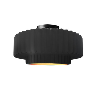 Medium Tier Pleated Semi-Flush (254|CER-6373-CBGD-MBLK-LED1-700)