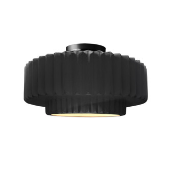 Medium Tier Pleated Semi-Flush (254|CER-6373-BLK-MBLK-LED1-700)