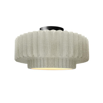 Medium Tier Pleated Semi-Flush (254|CER-6373-CRK-MBLK)