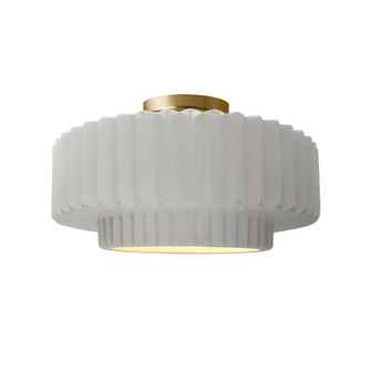 Medium Tier Pleated Semi-Flush (254|CER-6373-BIS-BRSS-LED1-700)
