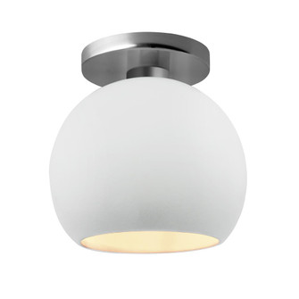 Medium Globe LED Semi-Flush (254|CER-6353-WHT-NCKL-LED1-700)