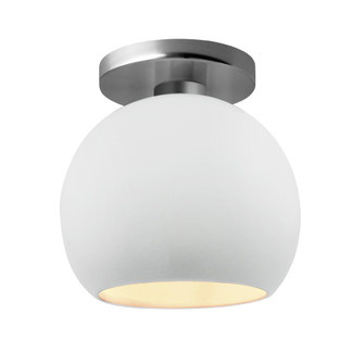 Medium Globe Semi-Flush (254|CER-6353-WHT-NCKL)