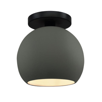 Medium Globe Semi-Flush (254|CER-6353-PWGN-MBLK-LED1-700)
