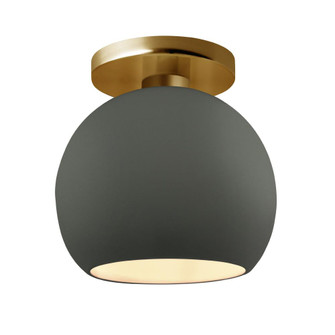 Medium Globe Semi-Flush (254|CER-6353-PWGN-BRSS-LED1-700)