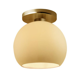 Medium Globe Semi-Flush (254|CER-6353-MYLW-BRSS-LED1-700)