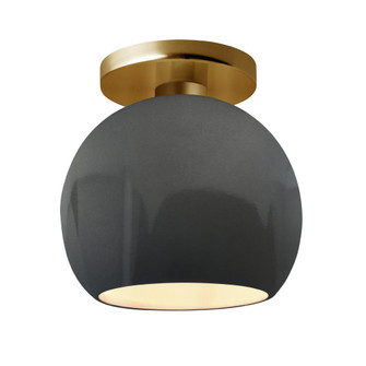 Medium Globe Semi-Flush (254|CER-6353-GRY-BRSS-LED1-700)