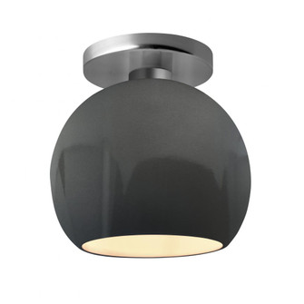 Medium Globe Semi-Flush (254|CER-6353-GRY-NCKL)
