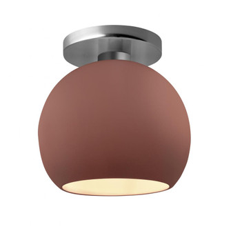 Medium Globe Semi-Flush (254|CER-6353-CLAY-NCKL)