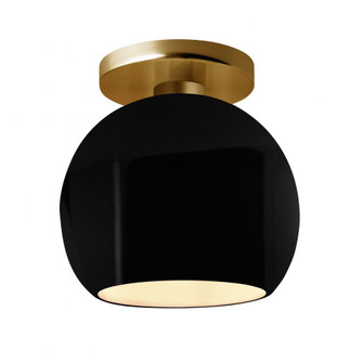 Medium Globe Semi-Flush (254|CER-6353-BLK-BRSS)