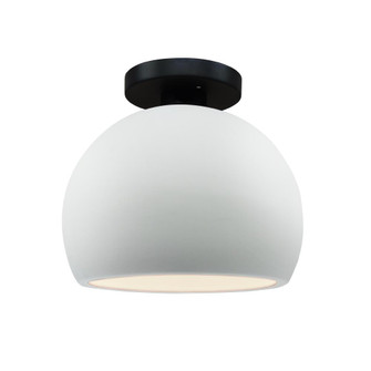 Small Globe Semi-Flush (254|CER-6350-WHT-MBLK)