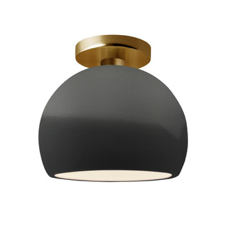 Small Globe Semi-Flush (254|CER-6350-GRY-BRSS-LED1-700)
