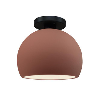 Small Globe Semi-Flush (254|CER-6350-CLAY-MBLK-LED1-700)