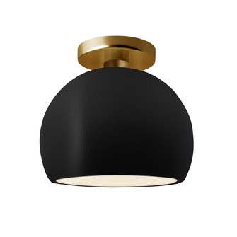 Small Globe Semi-Flush (254|CER-6350-CRB-BRSS)
