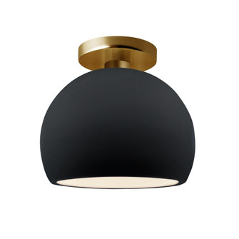 Small Globe Semi-Flush (254|CER-6350-BLK-BRSS)