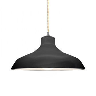 Medium Loft 1-Light Pendant (254|CER-6263-BLK-NCKL-BEIG-TWST)