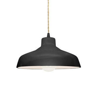 Small Loft 1-Light Pendant (254|CER-6260-BLK-MBLK-BEIG-TWST)