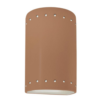 Small LED Cylinder w/ Perfs - Closed Top (254|CER-0990-ADOB-LED1-1000)