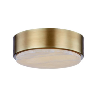 Blanco 8-in Alabaster Dimmable LED Flush Mount with Vintage Brass Finish (7713|FM325108VBAR-5CCT)