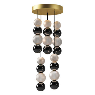 Onyx 5 Head Natural Brass LED Multi Pendant (7713|MP321805NB)
