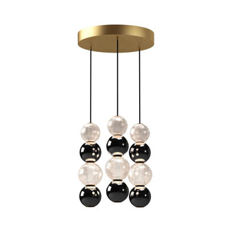 Onyx 3 Head Natural Brass Dimmable LED Multi Pendant (7713|MP321803NB)