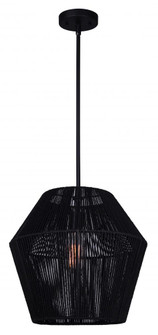 RYA, IPL727B01BK, MBK Color, 1 Lt Rod Pendant, 60W Type A, 15'' W x 16.5 - 64.5'' H (801|IPL727B01BK)